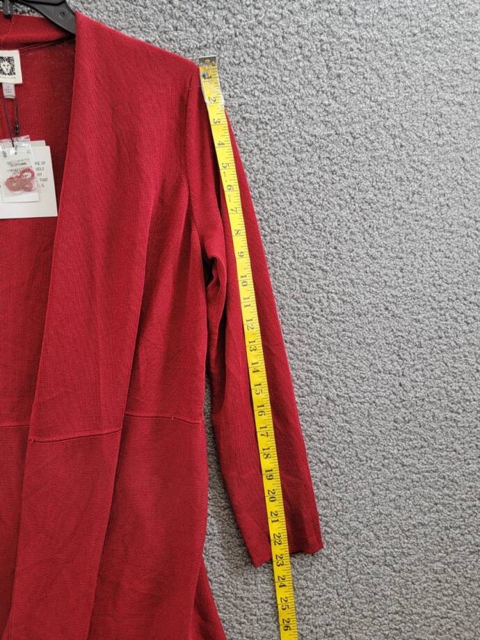 Anne Klein Plus Size Monterey Open-Front Cardigan Women's 1X Titian Red L/S