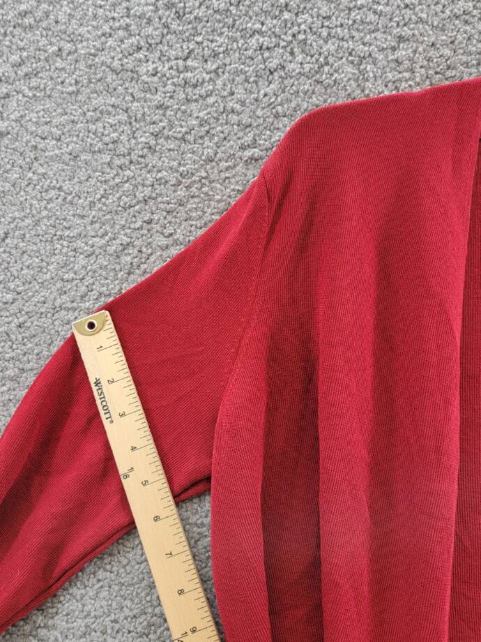 Anne Klein Plus Size Monterey Open-Front Cardigan Women's 1X Titian Red L/S