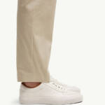 Moncler Monaco Club Low Top Leather Sneakers Men's 42/9US Cream White Lace Up