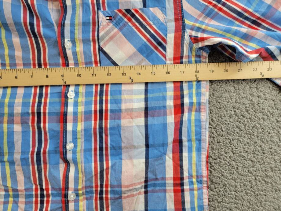 Tommy Hilfiger Long Sleeve Plaid Shirt Big Boys L 16/18 Regatta Button Closure
