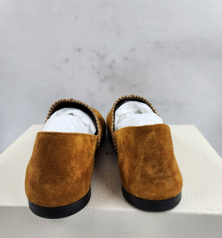 Wales Bonner Babush Collapsible Heel Slippers Men's 40/7US Tan Almond Toe SlipOn