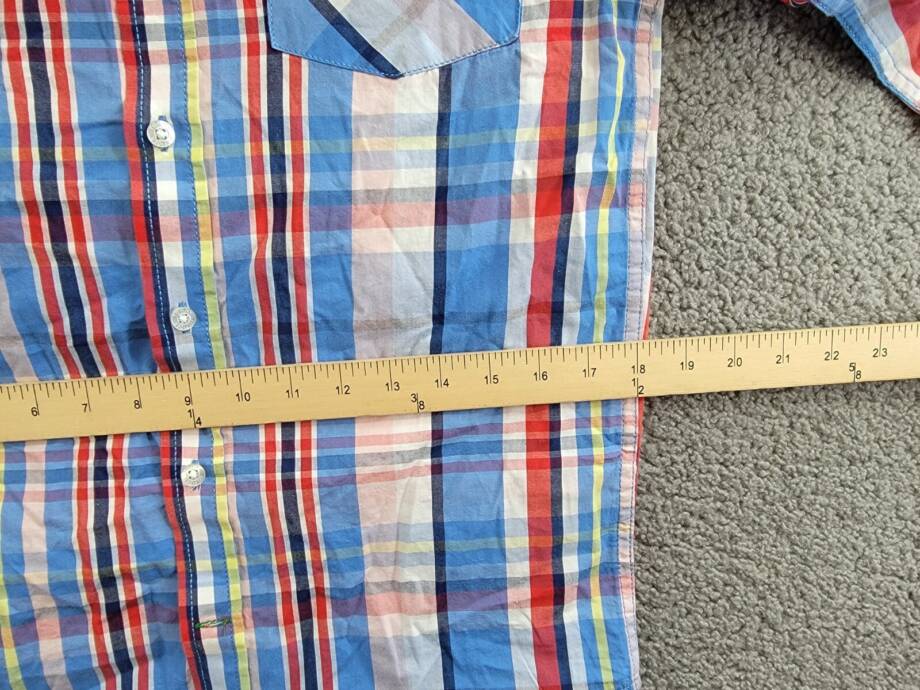 Tommy Hilfiger Long Sleeve Plaid Shirt Big Boys L 16/18 Regatta Button Closure