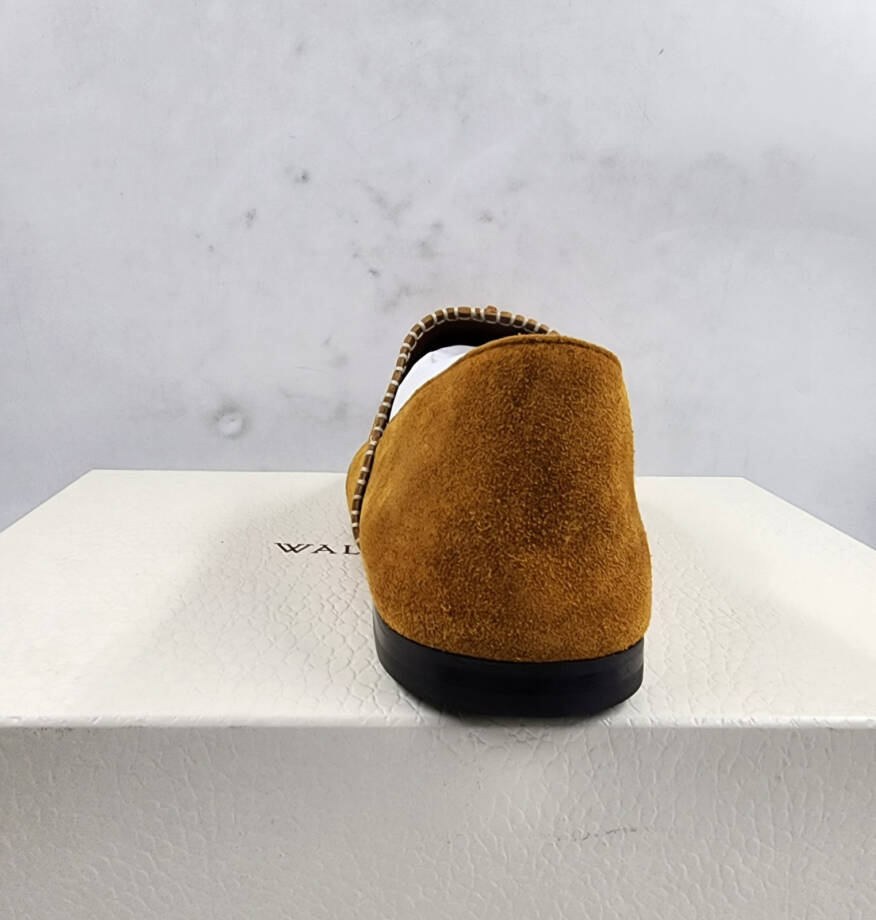 Wales Bonner Babush Collapsible Heel Slippers Men's 40/7US Tan Almond Toe SlipOn