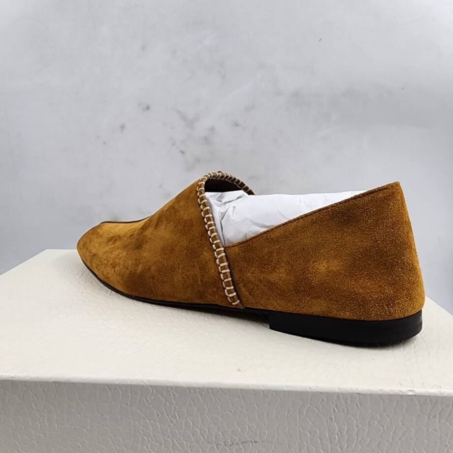 Wales Bonner Babush Collapsible Heel Slippers Men's 40/7US Tan Almond Toe SlipOn