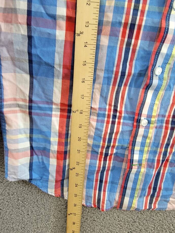 Tommy Hilfiger Long Sleeve Plaid Shirt Big Boys L 16/18 Regatta Button Closure