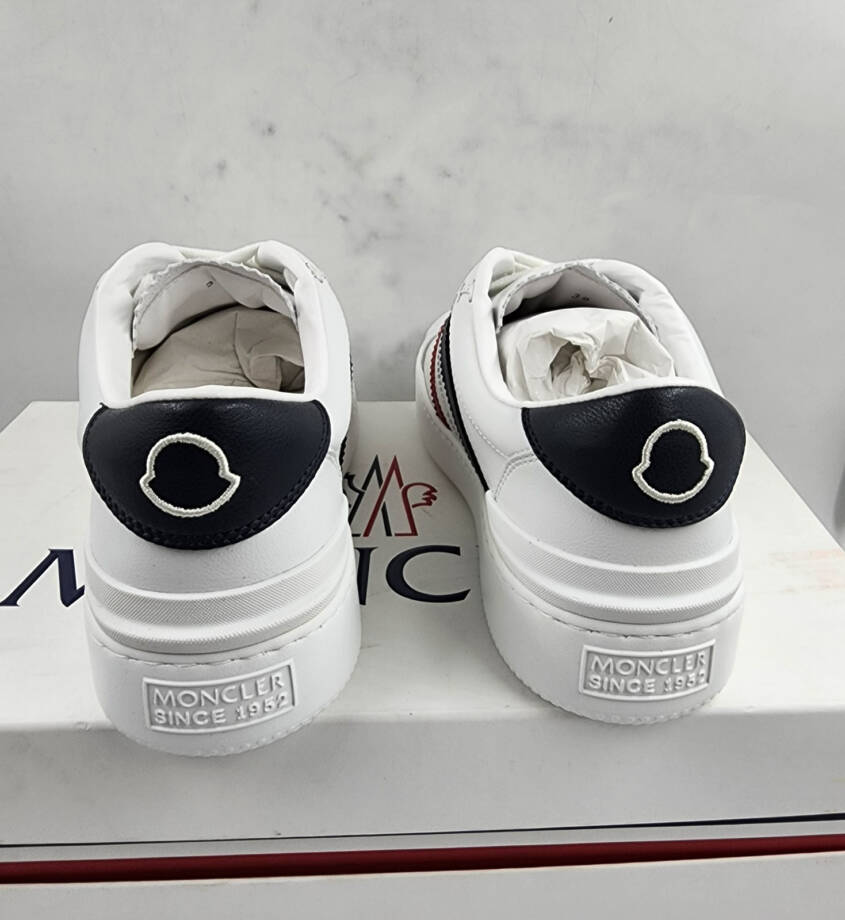 Moncler Monaco Low Top Sneakers Men's 39/6 US White Multi Round Toe Lace Up