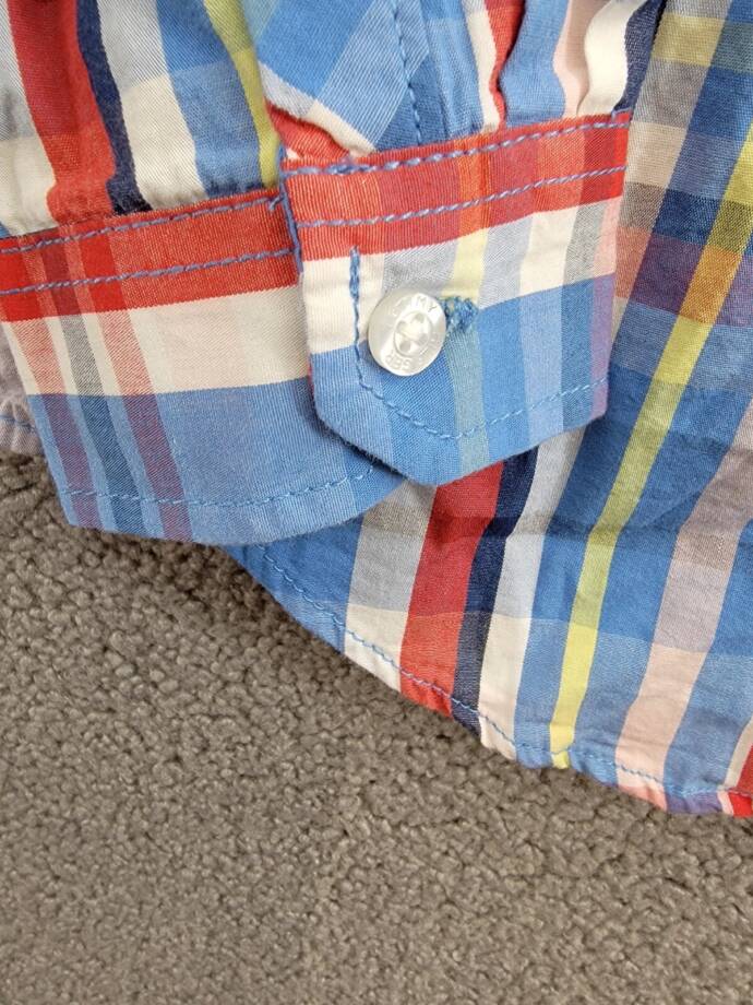 Tommy Hilfiger Long Sleeve Plaid Shirt Big Boys L 16/18 Regatta Button Closure