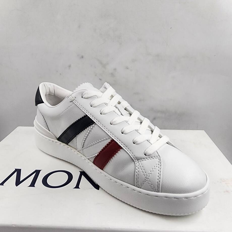 Moncler Monaco Low Top Sneakers Men's 39/6 US White Multi Round Toe Lace Up