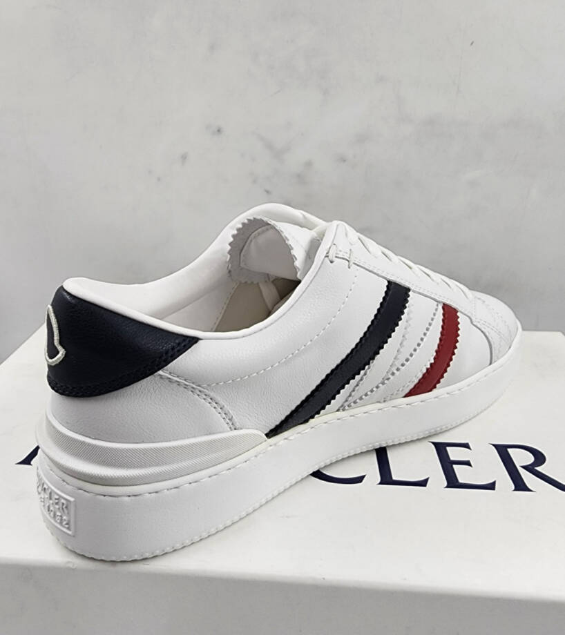 Moncler Monaco Low Top Sneakers Men's 39/6 US White Multi Round Toe Lace Up