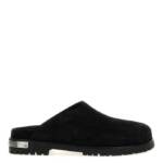 Off-White Metal Logo Slip On Mules Men's 41/8US Black/Silver Heel Embossed logo