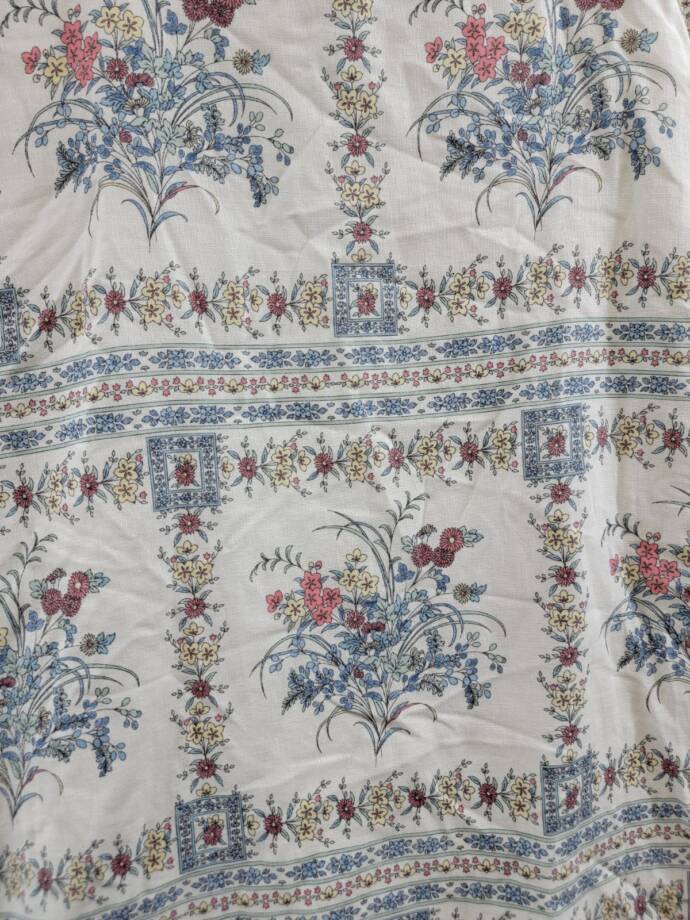 CeCe Floral Print A-Line Maxi Skirt Women's 2 Egret Multi Linen Blend Side Zip
