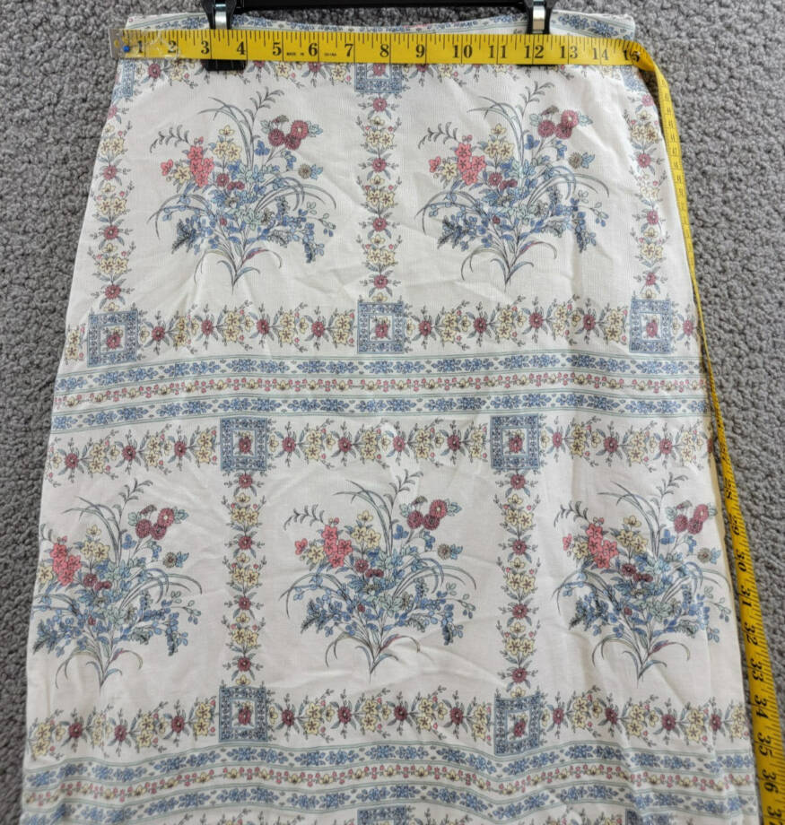 CeCe Floral Print A-Line Maxi Skirt Women's 2 Egret Multi Linen Blend Side Zip