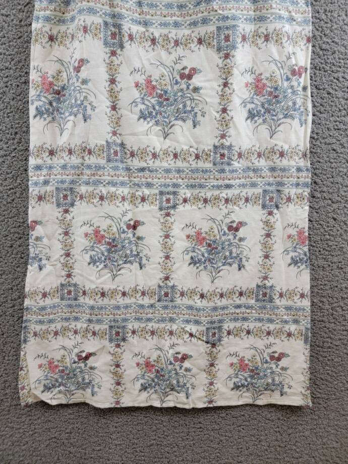 CeCe Floral Print A-Line Maxi Skirt Women's 2 Egret Multi Linen Blend Side Zip