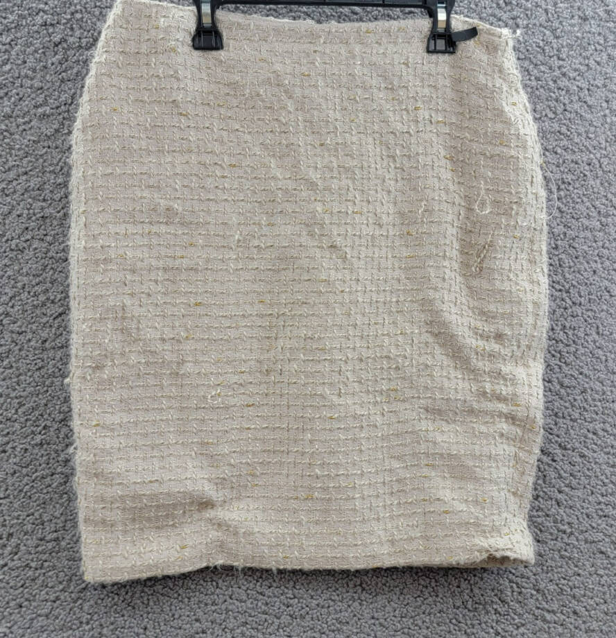 Calvin Klein Petite Tonal Tweed Pencil Skirt Women's 6P Nomad Multi Back Zip