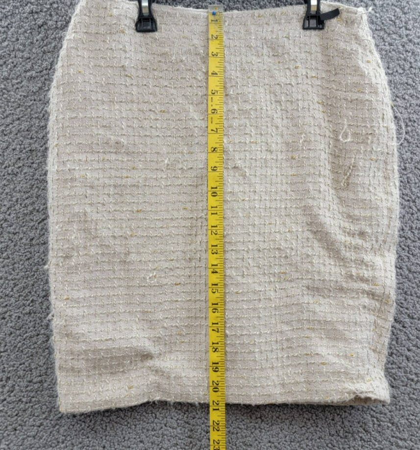 Calvin Klein Petite Tonal Tweed Pencil Skirt Women's 6P Nomad Multi Back Zip