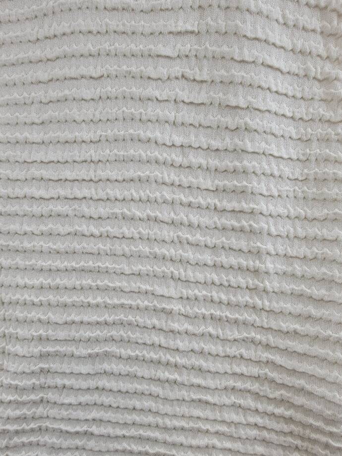 FRAME Smocked Silk Blend Sleeveless Top Women's L White Knit Crewneck Pullover