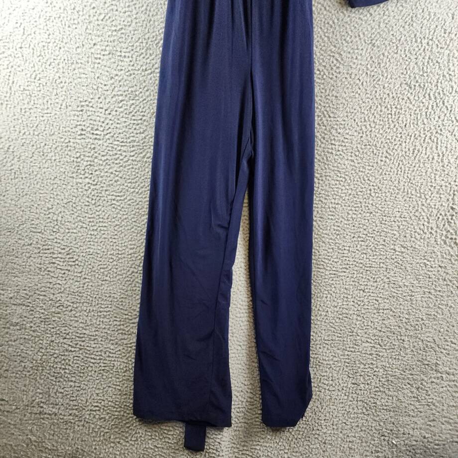 NY Collection Petite 3/4 Sleeve Belted Jumpsuit Women's PL Navy Blue Solid