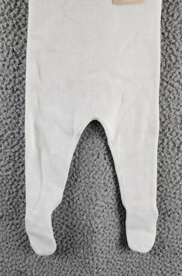 Maniere Noovel Knit Cotton Footed Coverall Baby Girls' 6M Ivory Crewneck Ruffled