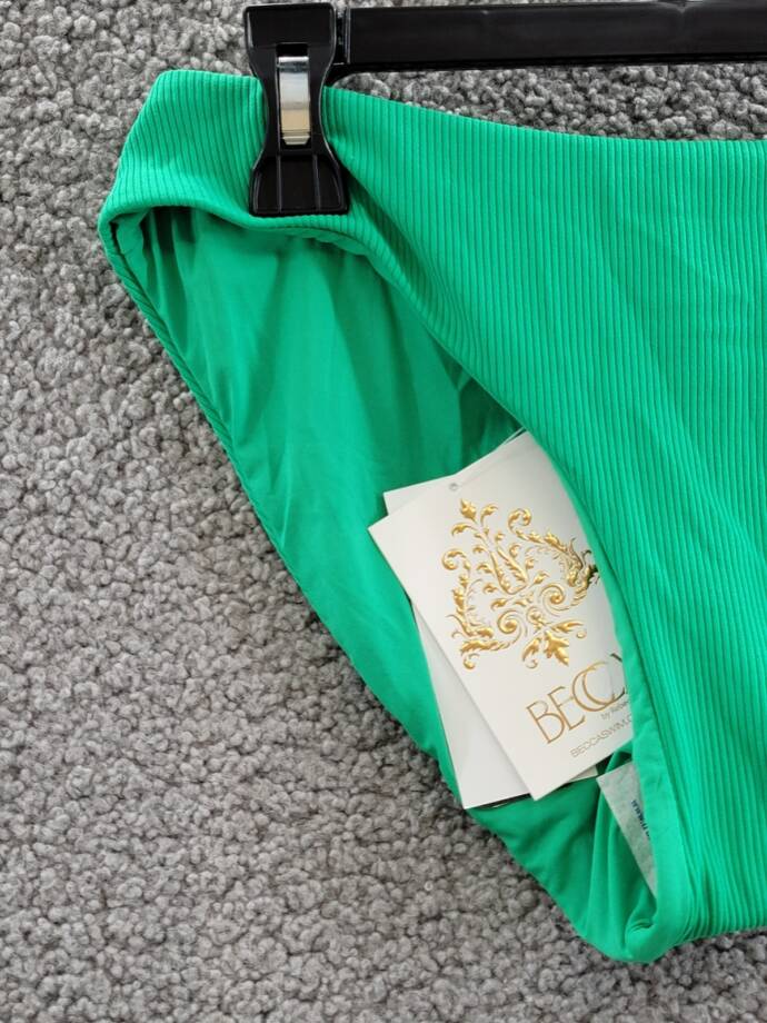Becca by Rebecca Virtue Off the Grid Bikini Bottoms Women's S Verde Pull On