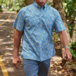 Reyn Spooner Kettle Floral Classic Fit Camp Shirt Men's 2XL Lichen Blue S/S