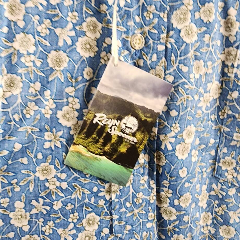 Reyn Spooner Kettle Floral Classic Fit Camp Shirt Men's 2XL Lichen Blue S/S