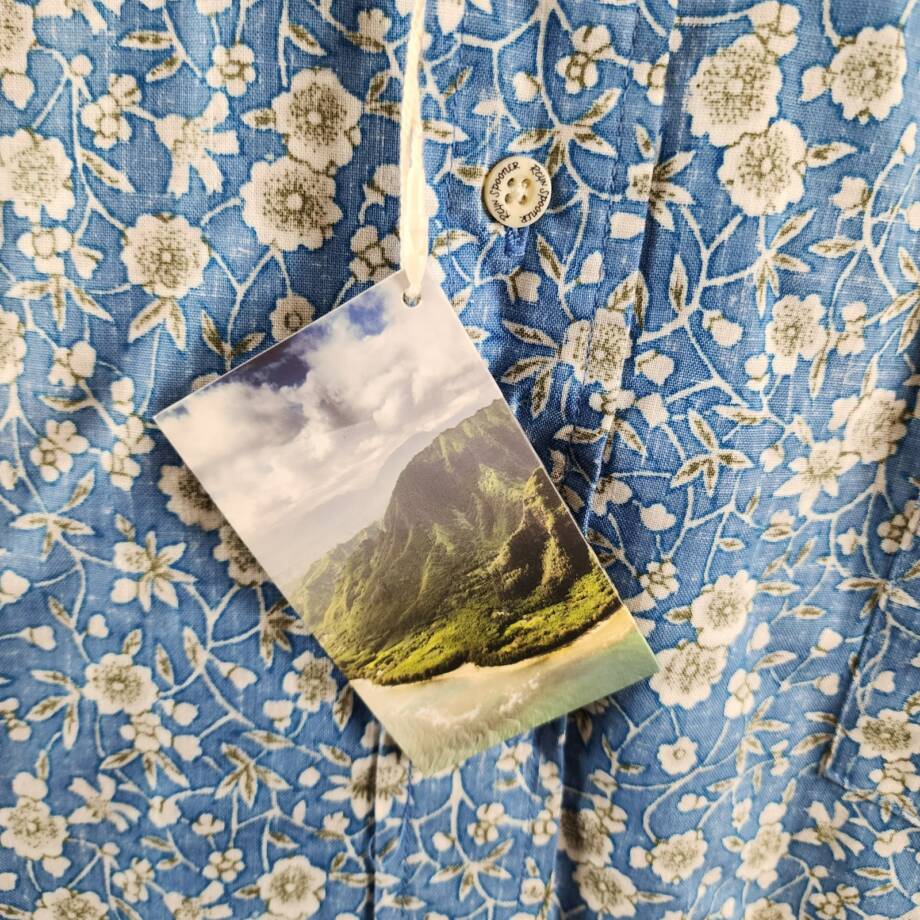Reyn Spooner Kettle Floral Classic Fit Camp Shirt Men's 2XL Lichen Blue S/S