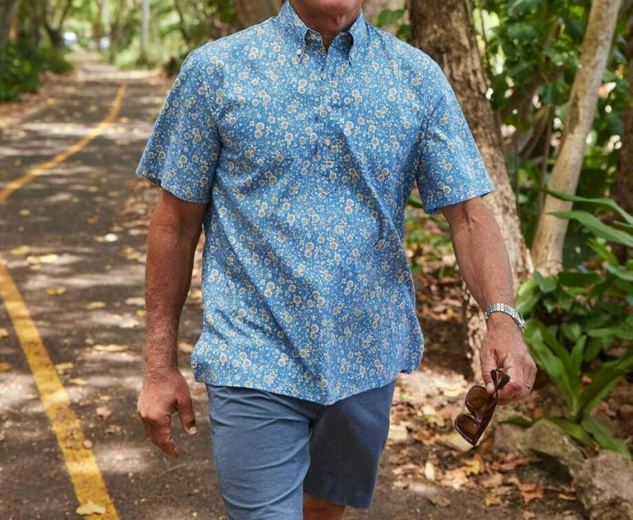 Reyn Spooner Kettle Floral Classic Fit Camp Shirt Men's 3XL Lichen Blue S/S