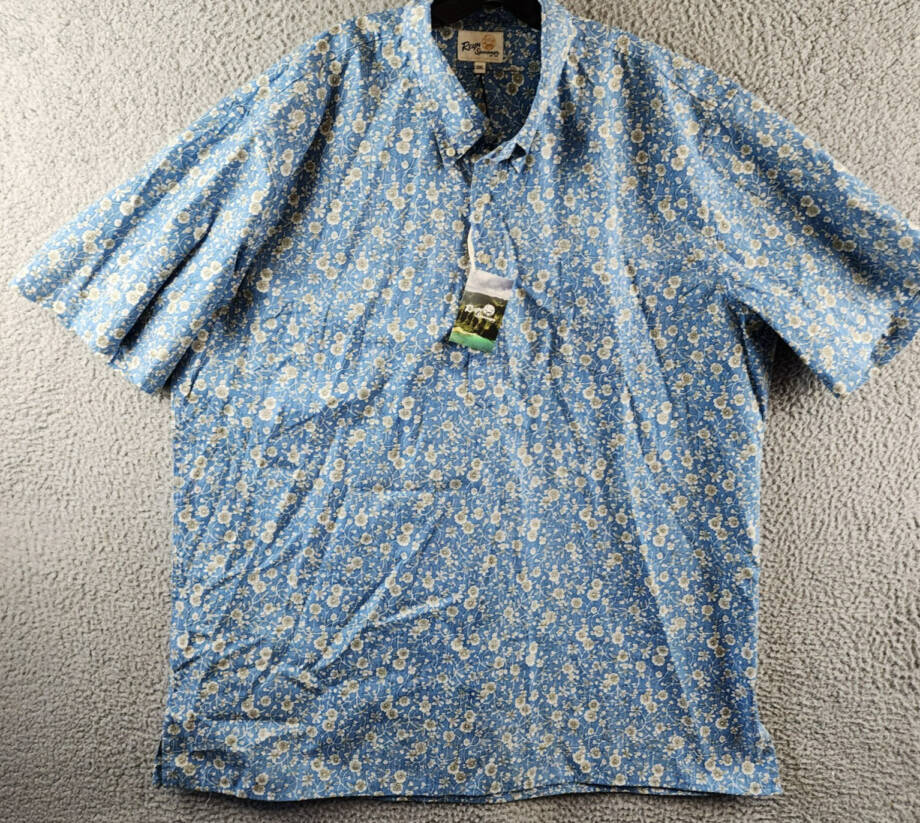 Reyn Spooner Kettle Floral Classic Fit Camp Shirt Men's 3XL Lichen Blue S/S