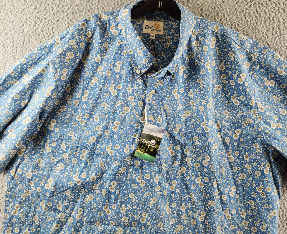 Reyn Spooner Kettle Floral Classic Fit Camp Shirt Men's 3XL Lichen Blue S/S