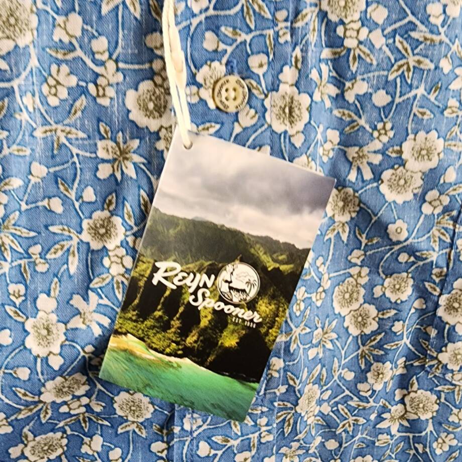 Reyn Spooner Kettle Floral Classic Fit Camp Shirt Men's 3XL Lichen Blue S/S