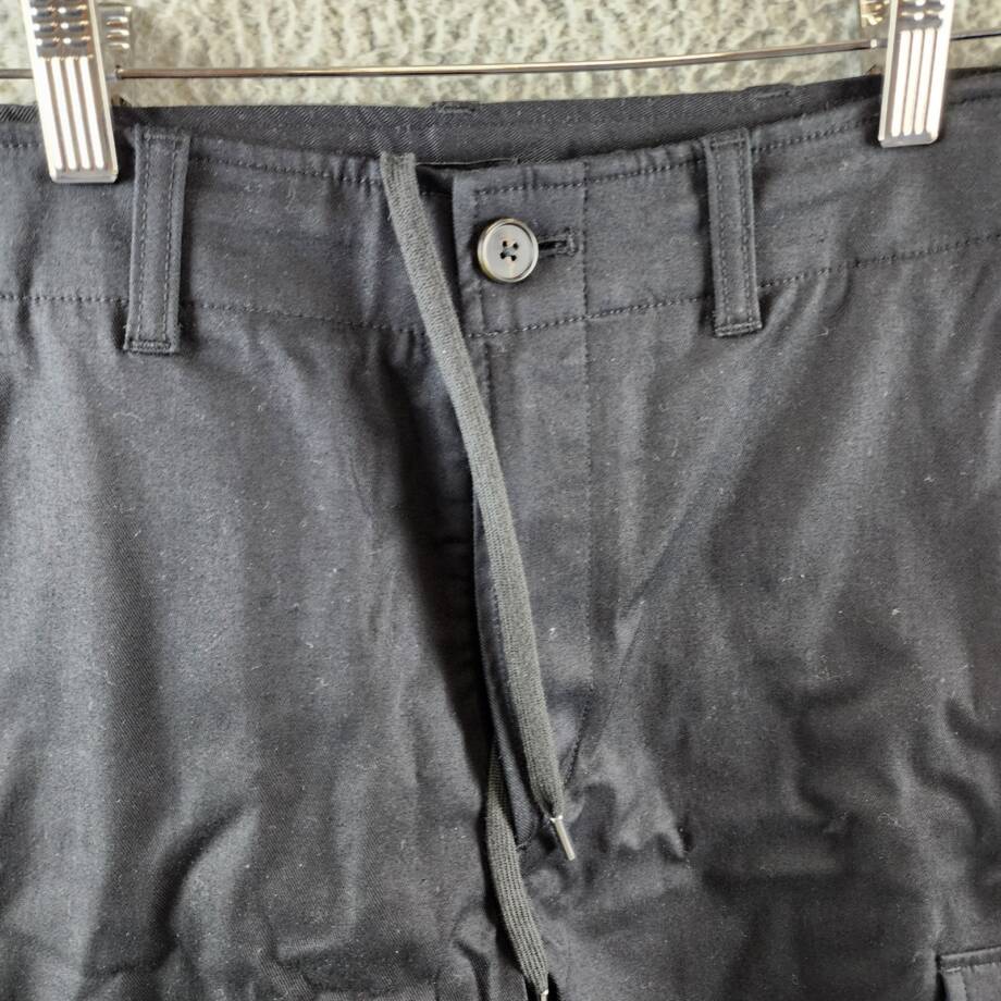 Theory Straight Twill Cargo Pants Men's 30 Black Side Pockets Button Zip Closure