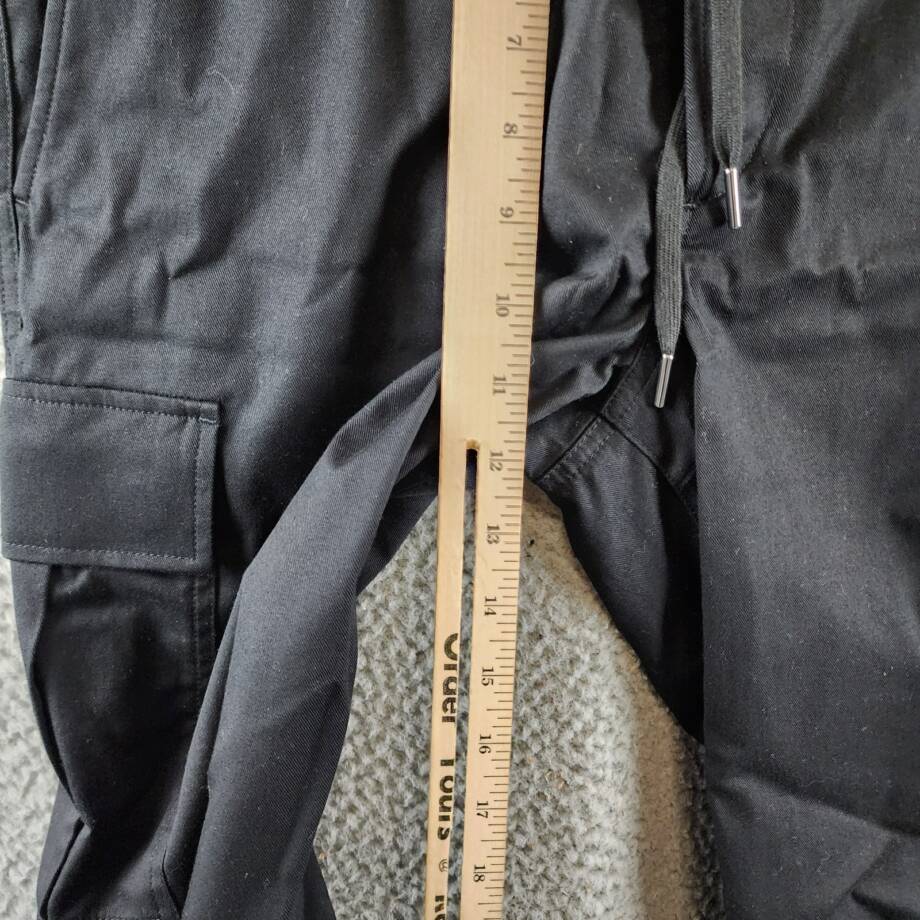 Theory Straight Twill Cargo Pants Men's 30 Black Side Pockets Button Zip Closure