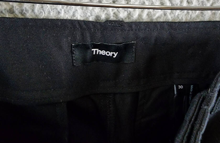 Theory Straight Twill Cargo Pants Men's 30 Black Side Pockets Button Zip Closure