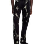 Versace Jeans Couture Regular Fit Jeans Men's 30 Bleached Black Denim Button Zip