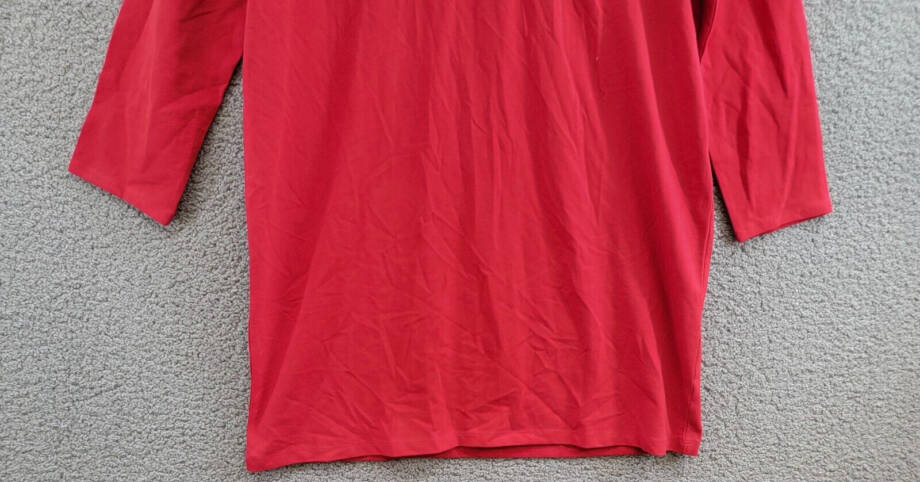 Tommy Hilfiger Pique Rugby Shift Dress Women's XL Chili Pepper Collared L/S
