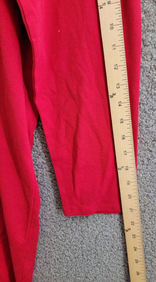Tommy Hilfiger Pique Rugby Shift Dress Women's XL Chili Pepper Collared L/S