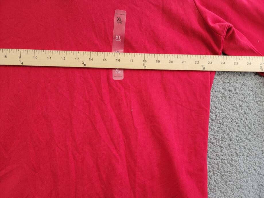 Tommy Hilfiger Pique Rugby Shift Dress Women's XL Chili Pepper Collared L/S