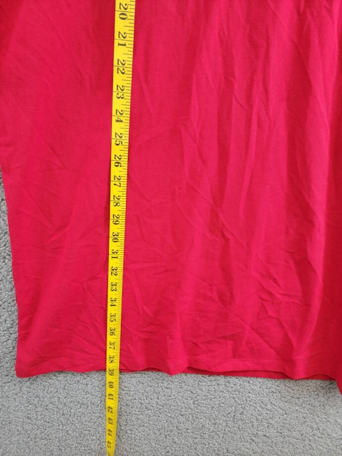 Tommy Hilfiger Pique Rugby Shift Dress Women's XL Chili Pepper Collared L/S