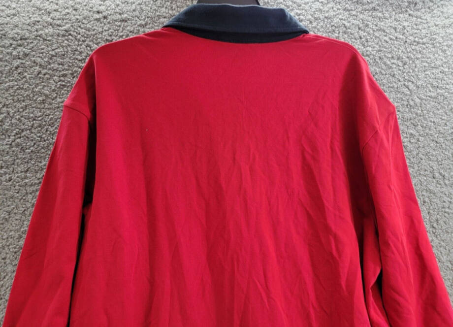 Tommy Hilfiger Pique Rugby Shift Dress Women's XL Chili Pepper Collared L/S