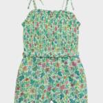Polo Ralph Lauren Floral Smocked Batiste Romper Girls 6 Multicolor Straight Neck