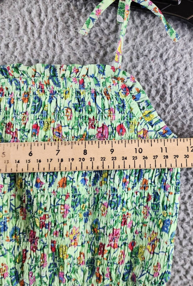 Polo Ralph Lauren Floral Smocked Batiste Romper Girls 6 Multicolor Straight Neck