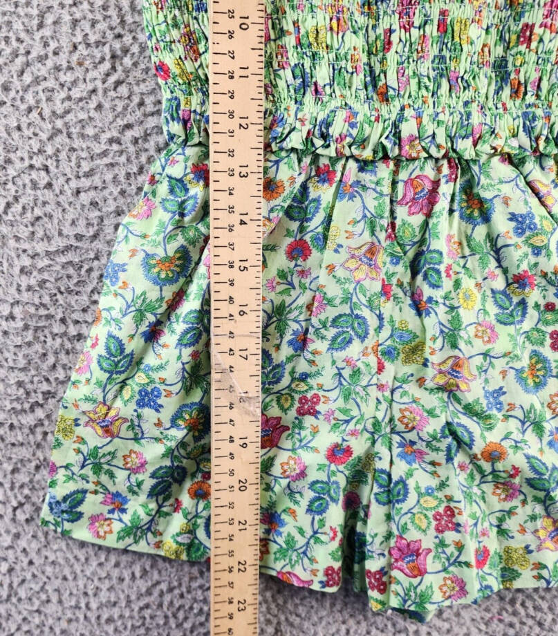 Polo Ralph Lauren Floral Smocked Batiste Romper Girls 6 Multicolor Straight Neck