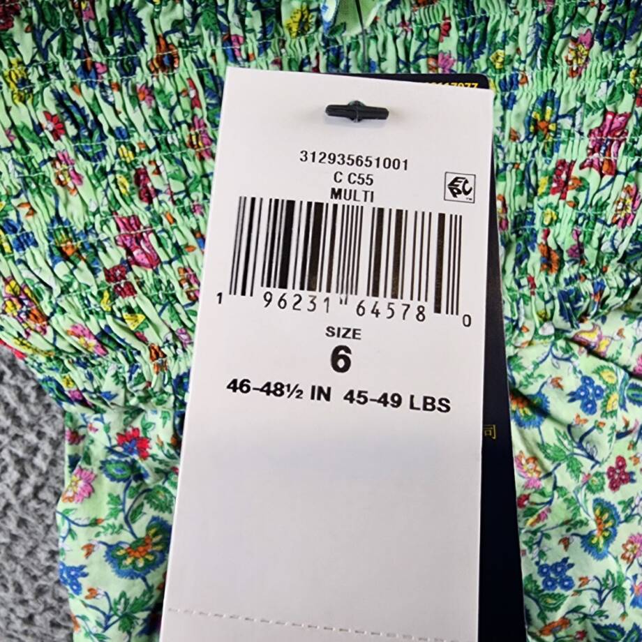 Polo Ralph Lauren Floral Smocked Batiste Romper Girls 6 Multicolor Straight Neck