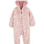 Carter's Leopard-Print Faux-Sherpa Footed Pram Coverall Baby Girls' 9M Pink