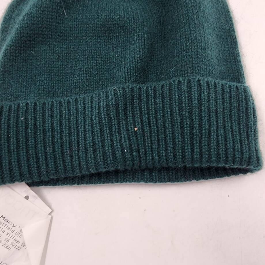 Charter Club Cashmere Cuffed Beanie Women's One Size Seep Pine Ribbed Hem