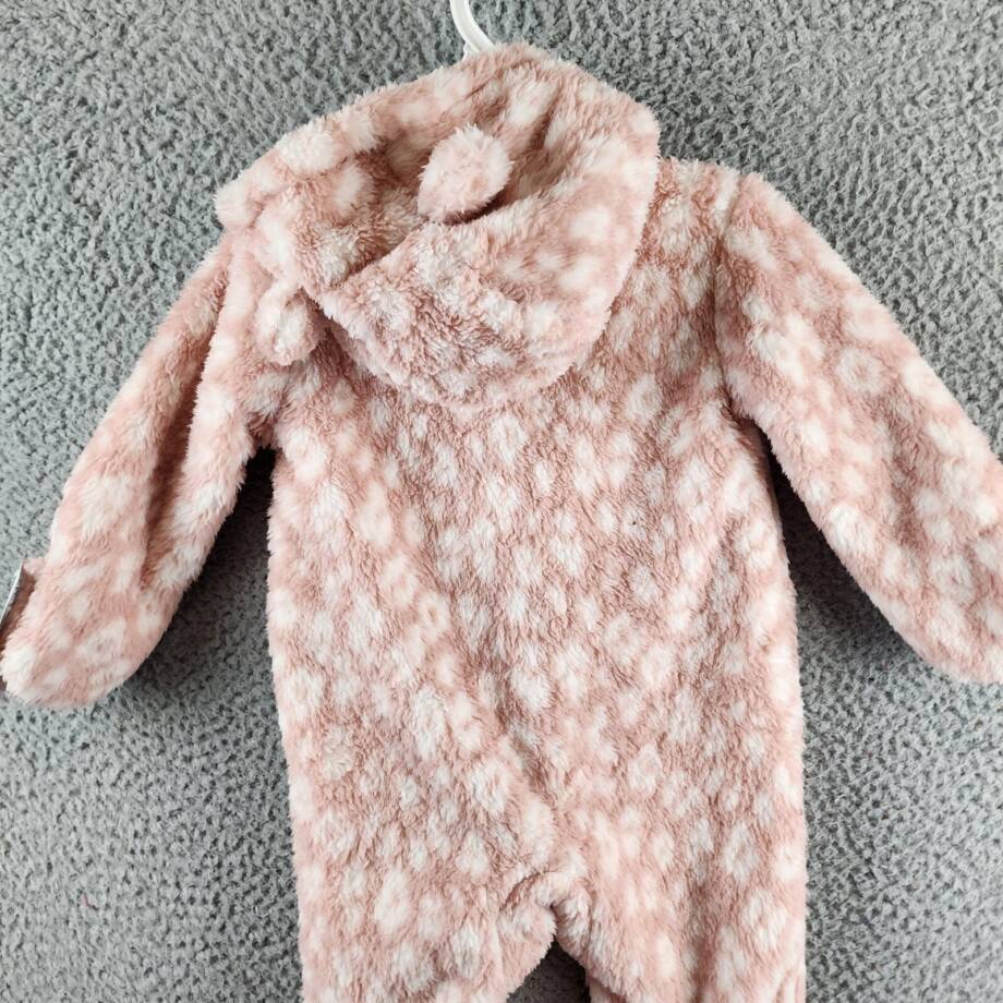 Carter's Leopard-Print Faux-Sherpa Footed Pram Coverall Baby Girls' 9M Pink
