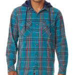 RIP CURL Ranchero Flannel Long Sleeve Shirt Men's M Blue Multi Button-Front