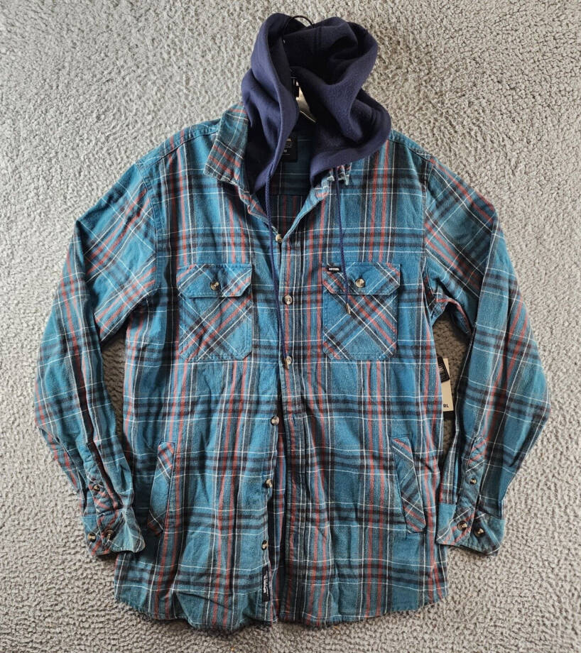 RIP CURL Ranchero Flannel Long Sleeve Shirt Men's M Blue Multi Button-Front