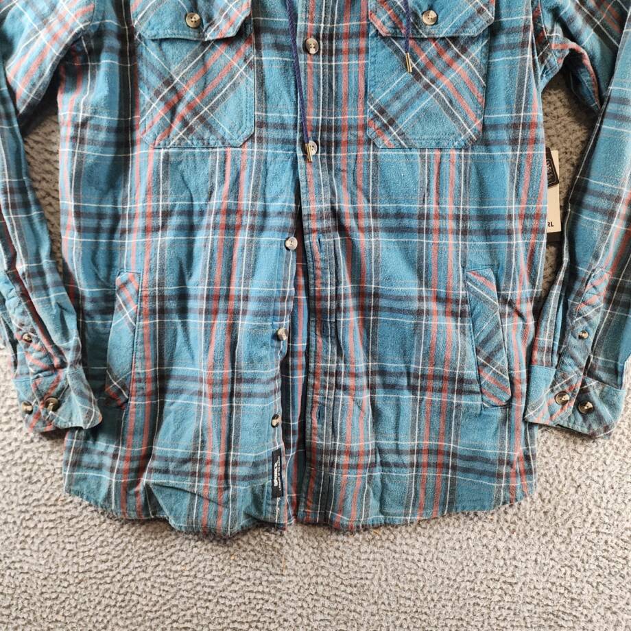 RIP CURL Ranchero Flannel Long Sleeve Shirt Men's M Blue Multi Button-Front