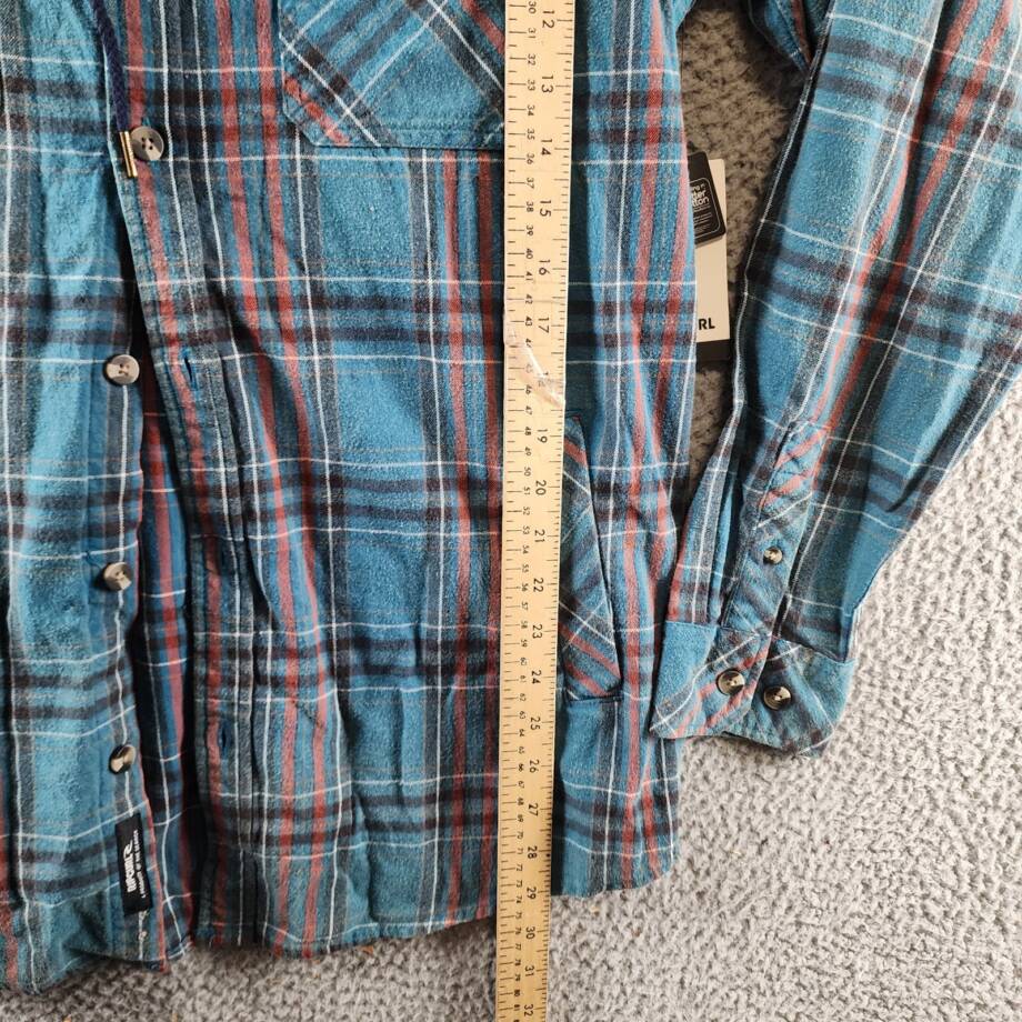 RIP CURL Ranchero Flannel Long Sleeve Shirt Men's M Blue Multi Button-Front